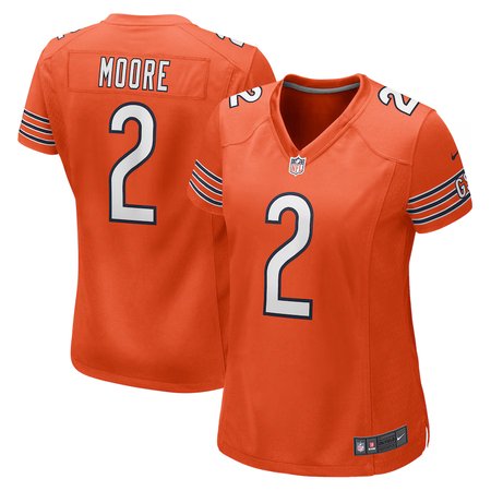 Women's Chicago Bears #2 D.J. Moore Orange Vapor Untouchable Stitched Football Jersey
