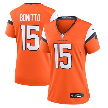 Women's Denver Broncos #15 Nik Bonitto Nike Orange Team Game Jersey