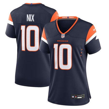 Women's Denver Broncos #10 Bo Nix Nike Navy Alternate Game Jersey