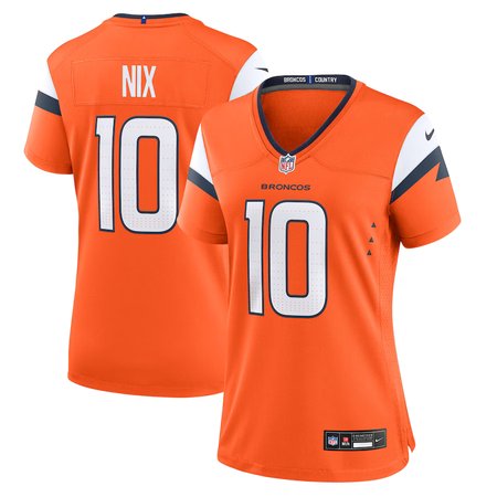 Women's Denver Broncos #10 Bo Nix Nike Orange Game Jersey