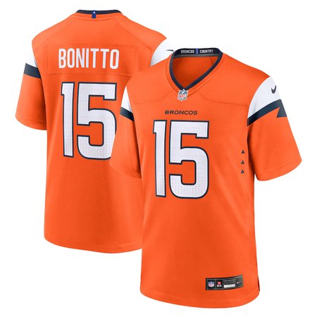 Men's Denver Broncos #15 Nik Bonitto Nike Orange Team Game Jersey