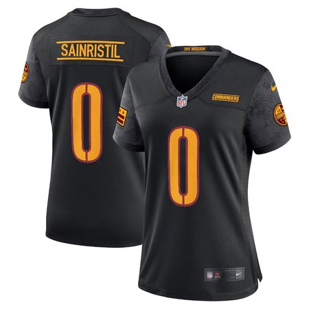 Women's Washington Commanders #0 Mike Sainristil Nike Black Game Jersey