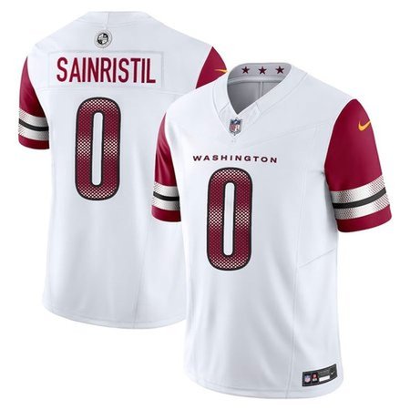 Men's Washington Commanders #0 Mike Sainristil Nike White F.U.S.E. Vapor Limited Stitched Football Jersey