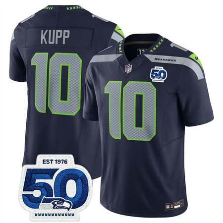 Youth Seattle Seahawks #10 Cooper Kupp Navy 2025 F.U.S.E. 50th Anniversary Patch Vapor Untouchable Limited Stitched Football Jersey