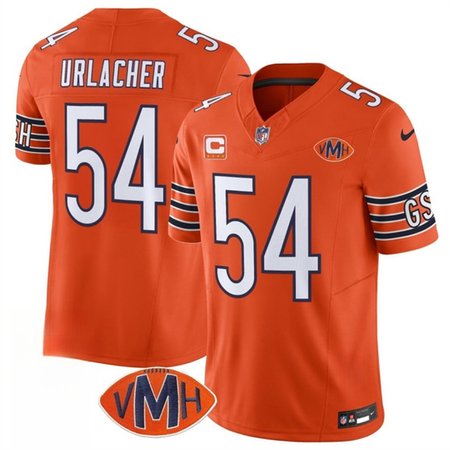 Men's Chicago Bears #54 Brian Urlacher Orange 2025 F.U.S.E. With 4-Star C Patch VMH Patch Vapor Untouchable Limited Stitched Football Jersey