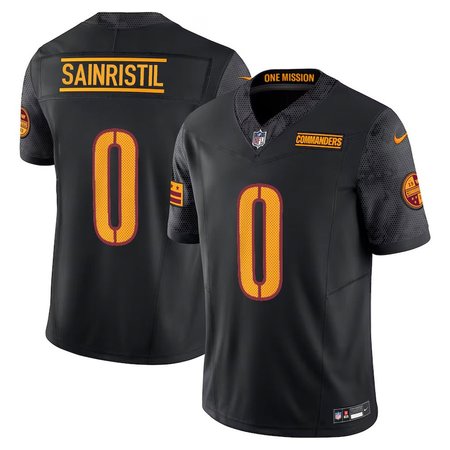Men's Washington Commanders #0 Mike Sainristil Nike Black F.U.S.E. Vapor Limited Stitched Football Jersey