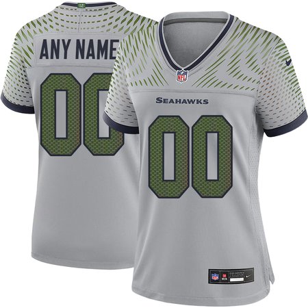 Women's Seattle Seahawks Custom Gray Rivalries Collection Game Stitched Jersey