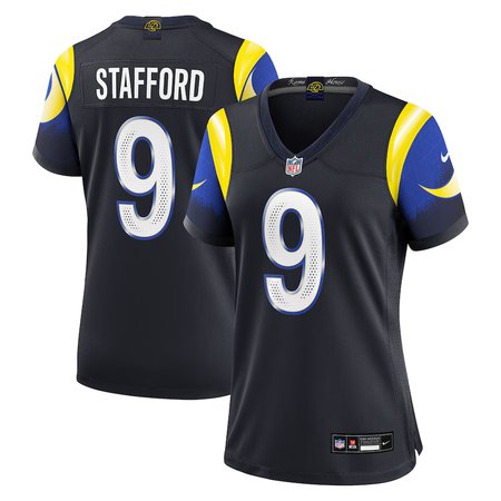 Women's Los Angeles Rams #9 Matthew Stafford Black Rivalries Collection Game Jersey