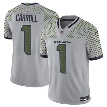 Youth Seattle Seahawks #1 Pete Carroll Gray Rivalries Collection F.U.S.E. Vapor Limited Stitched Jersey