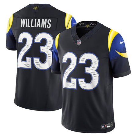 Men's Los Angeles Rams #23 Kyren Williams Black Rivalries Collection F.U.S.E. Vapor Limited Stitched Jersey