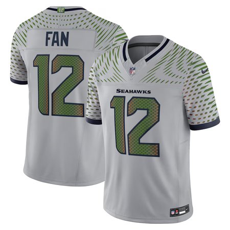 Youth Seattle Seahawks #12 Fan Gray Rivalries Collection F.U.S.E. Vapor Limited Stitched Jersey