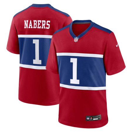 Men's New York Giants #1 Malik Nabers Century Red Alternate Game Jersey