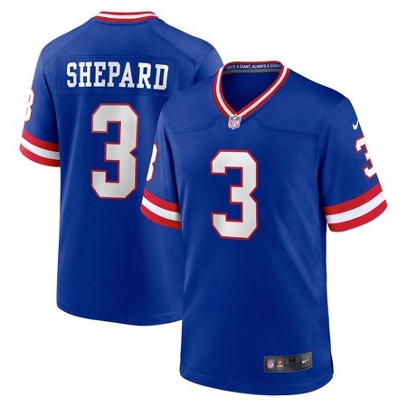 Men's New York Giants #3 Sterling Shepard Royal Classic Player Game Jersey