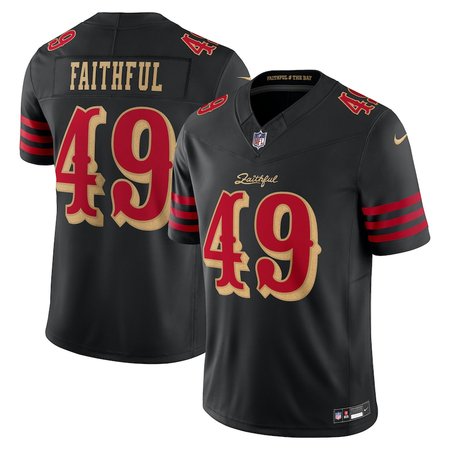 Youth San Francisco 49ers #49 The Faithful Black Rivalries Collection F.U.S.E. Vapor Limited Stitched Jersey