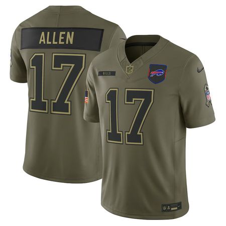 Men's Buffalo Bills #17 Josh Allen Nike Olive 2025 Salute to Service Limited Jersey