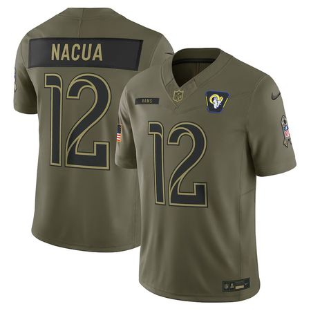 Men's Los Angeles Rams #12 Puka Nacua Nike Olive 2025 Salute to Service Limited Jersey