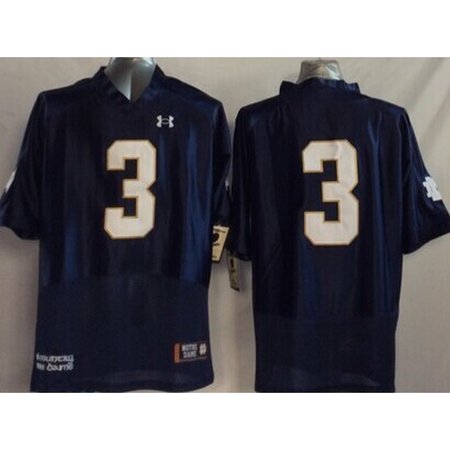 Youth Notre Dame Fighting Irish #3 Joe Montana Navy Stitched Jersey