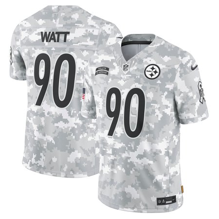 Men's Pittsburgh Steelers #90 T.J. Watt Arctic Camo 2024 Salute to Service Limited Jersey