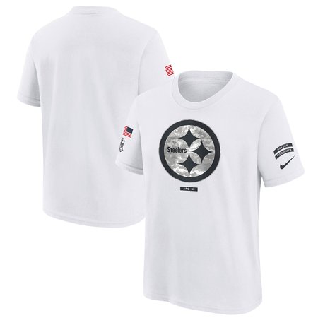 Youth Pittsburgh Steelers White 2024 Salute To Service T-Shirt