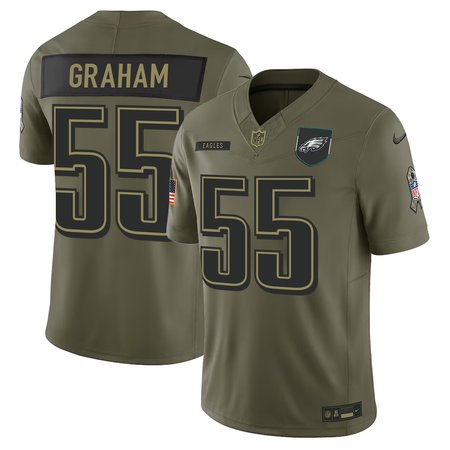 Youth's Philadelphia Eagles #55 Brandon Graham Nike Olive 2025 Salute to Service Retired Limited Jersey