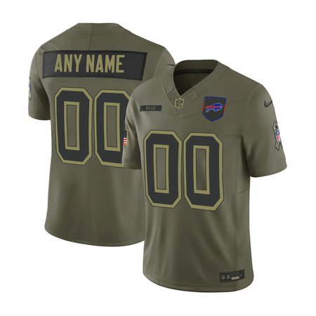 Youth's Buffalo Bills Custom Nike Olive 2025 Salute to Service Retired Limited Jersey