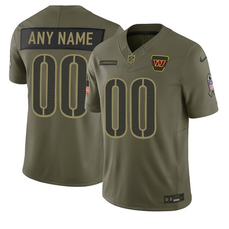 Youth's Washington Commanders Custom Nike Olive 2025 Salute to Service Retired Limited Jersey