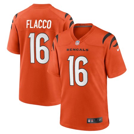 Men's Cincinnati Bengals #16 Joe Flacco Nike Orange Team Game Jersey