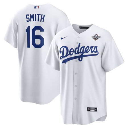 Men's Los Angeles Dodgers #16 Will Smith Nike White 2025 World Series Home Replica Player Jersey