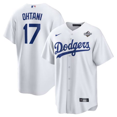 Youth Los Angeles Dodgers #17 Shohei Ohtani Nike White 2025 World Series Home Replica Player Jersey