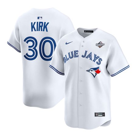 Men's Toronto Blue Jays #30 Alejandro Kirk Nike White 2025 World Series Home Replica Player Jersey