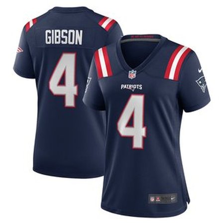 Women's New England Patriots #4 Antonio Gibson Nike Navy Game Jersey