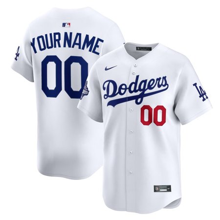 Men's Los Angeles Dodgers Nike White 2025 World Series Champions Home Custom Limited Jersey