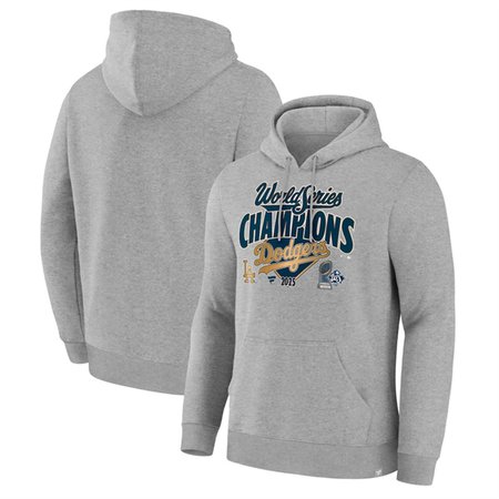Men's Los Angeles Dodgers Grey 2025 World Series Champions Locker Room Hoodie