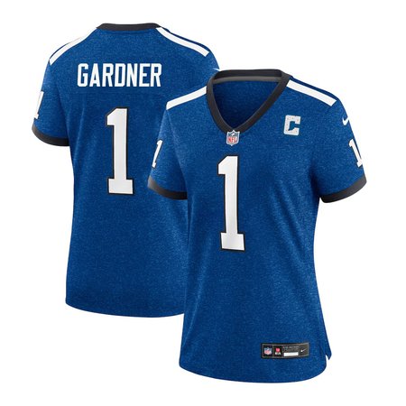 Women's Indianapolis Colts #1 Ahmad Sauce Gardner Nike Royal Team Game Jersey