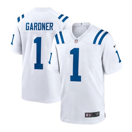 Men's Indianapolis Colts #1 Ahmad Sauce Gardner Nike White Team Game Jersey