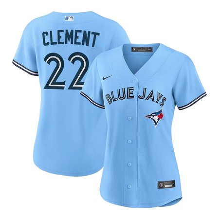 Women's Toronto Blue Jays #22 Ernie Clement Nike Blue Home Replica Jersey