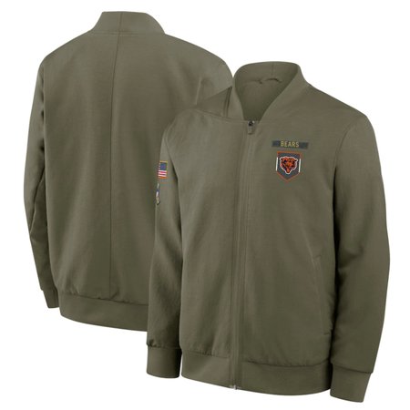 Men's Cincinnati Bengals Nike Olive 2025 Salute to Service Sideline Full-Zip Bomber Jacket