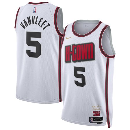 Unisex Houston Rockets #5 Fred VanVleet White 2024/25 City Edition Swingman Player Jersey