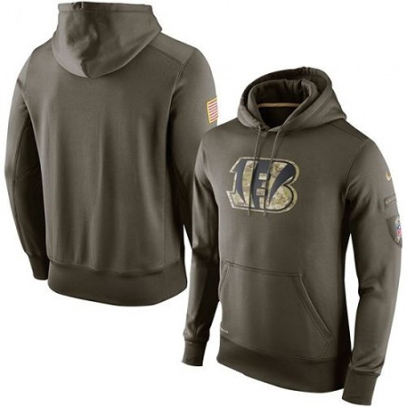 Men's Cincinnati Bengals Olive Salute To Service KO Performance Hoodie