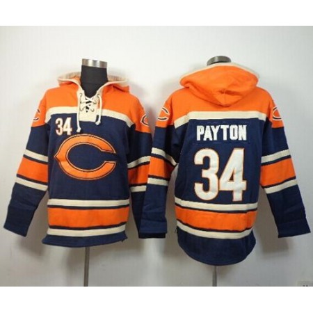 Bears #34 Walter Payton Navy Blue Sawyer Hoodie Sweatshirt NFL Hoodie