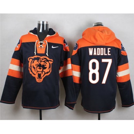 Bears #87 Tom Waddle Navy Blue Player Pullover NFL Hoodie