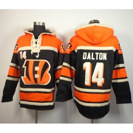 Bengals #14 Andy Dalton Black Sawyer Hoodie Sweatshirt NFL Hoodie