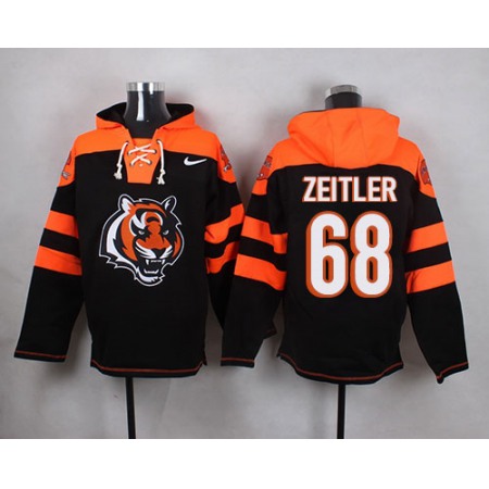 Bengals #68 Kevin Zeitler Black Player Pullover NFL Hoodie