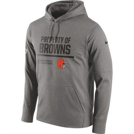 Men's Cleveland Browns Gray Circuit Property Of Performance Pullover Hoodie