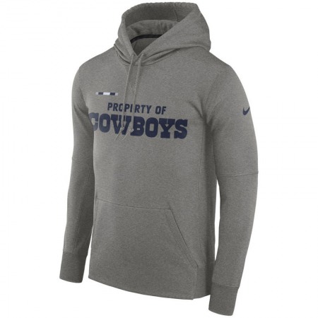 Men's Dallas Cowboys Heather Gray Sideline Property Of Performance Pullover Hoodie