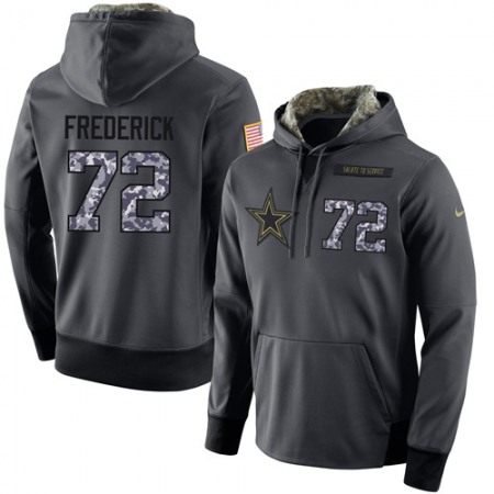NFL Men's Dallas Cowboys #72 Travis Frederick Stitched Black Anthracite Salute to Service Player Performance Hoodie