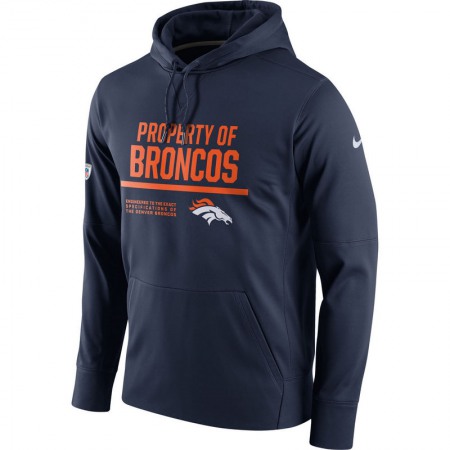 Men's Denver Broncos Navy Circuit Property Of Performance Pullover Hoodie