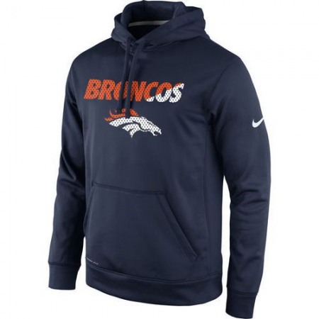 Men's Denver Broncos Navy Kick Off Staff Performance Pullover Hoodie
