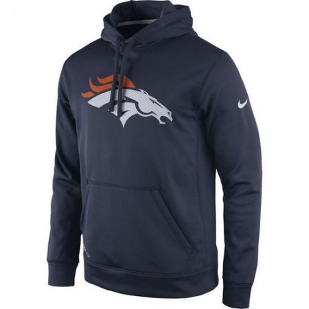 Men's Denver Broncos Navy Practice Performance Pullover Hoodie