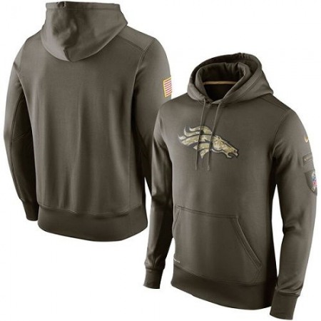 Men's Denver Broncos Olive Salute To Service KO Performance Hoodie